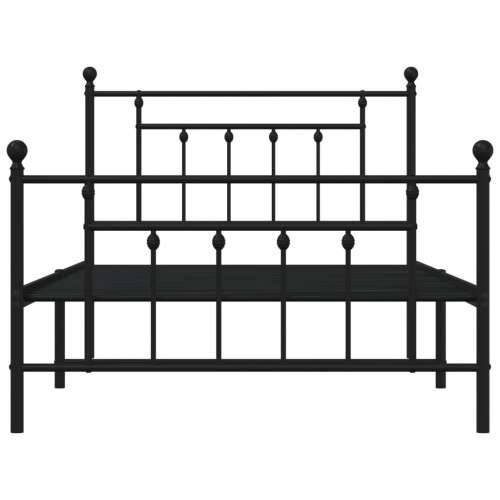 Metalni okvir kreveta uzglavlje i podnožje crni 100x200 cm - Crna 100 x 200 cm s uzglavljem i podnožjem Cijena