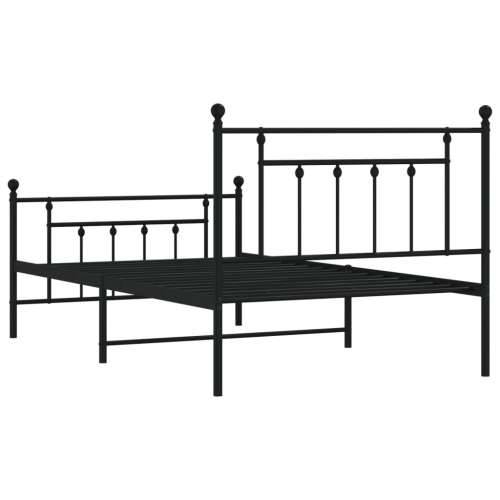 Metalni okvir kreveta uzglavlje i podnožje crni 100x200 cm - Crna 100 x 200 cm s uzglavljem i podnožjem Cijena