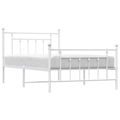 Metalni okvir kreveta uzglavlje i podnožje bijeli 100x200 cm - Bijela 100 x 200 cm s uzglavljem i podnožjem Cijena