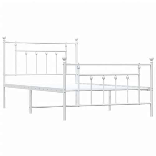 Metalni okvir kreveta uzglavlje i podnožje bijeli 100x200 cm - Bijela 100 x 200 cm s uzglavljem i podnožjem Cijena