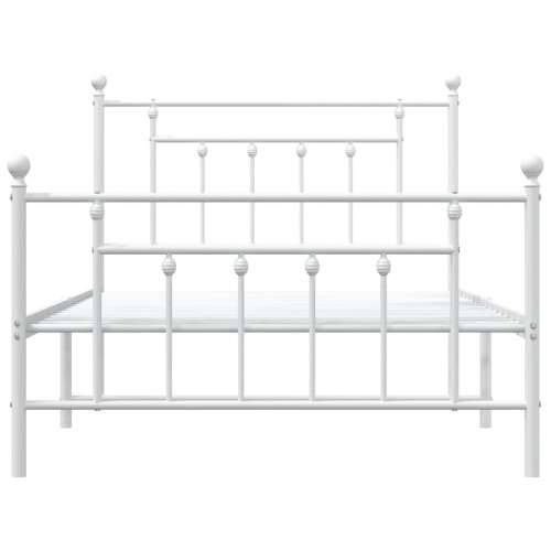 Metalni okvir kreveta uzglavlje i podnožje bijeli 100x200 cm - Bijela 100 x 200 cm s uzglavljem i podnožjem Cijena