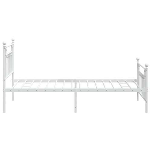 Metalni okvir kreveta uzglavlje i podnožje bijeli 100x200 cm - Bijela 100 x 200 cm s uzglavljem i podnožjem Cijena