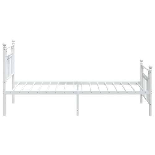 Metalni okvir kreveta uzglavlje i podnožje bijeli 107x203 cm - Bijela 107 x 203 cm s uzglavljem i podnožjem Cijena