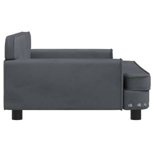 Krevet za pse tamnosivi 90 x 53 x 30 cm baršunasti - Tamno siva 90 x 53 x 30 cm Baršun Cijena