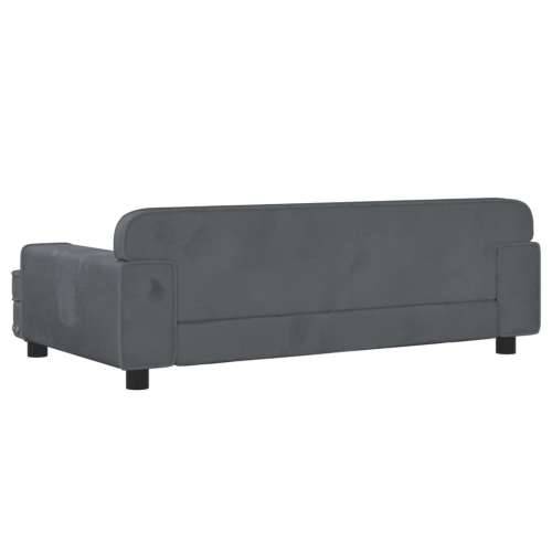 Krevet za pse tamnosivi 90 x 53 x 30 cm baršunasti - Tamno siva 90 x 53 x 30 cm Baršun Cijena