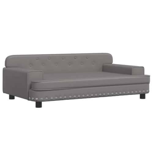 Krevet za pse sivo 90 x 53 x 30 cm od umjetne kože - Siva 90 x 53 x 30 cm Cijena