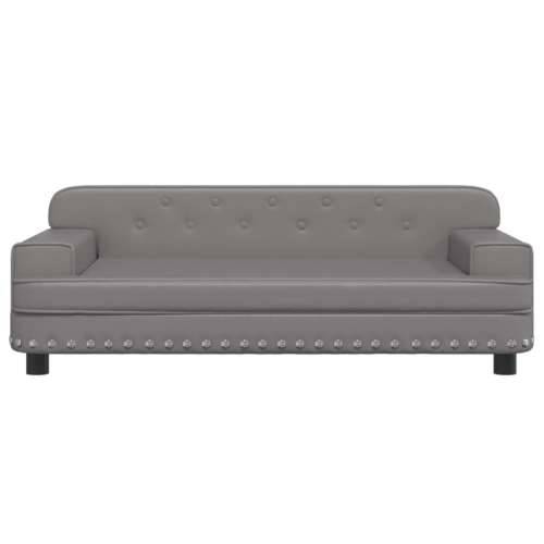 Krevet za pse sivo 90 x 53 x 30 cm od umjetne kože - Siva 90 x 53 x 30 cm Umjetna koža Cijena