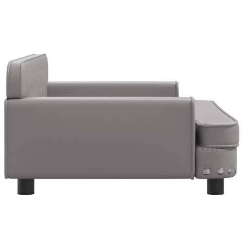 Krevet za pse sivo 90 x 53 x 30 cm od umjetne kože - Siva 90 x 53 x 30 cm Umjetna koža Cijena