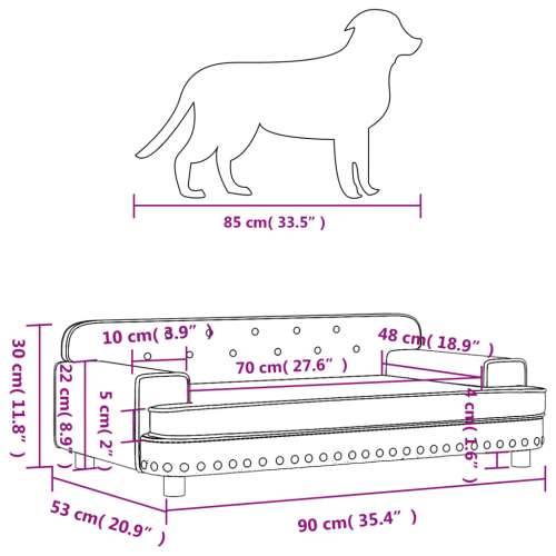 Krevet za pse sivo 90 x 53 x 30 cm od umjetne kože - Siva 90 x 53 x 30 cm Umjetna koža Cijena