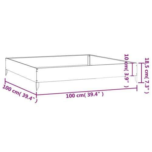 Povišena gredica - Vrtna gredica 100 x 100 x 18,5 cm od čelika COR-TEN - Otporni čelik / smeđa 100 x 100 x 18.5 cm 1 Čelik COR-T Cijena