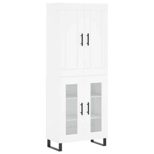 Visoka komoda bijela 69,5x34x180 cm konstruirano drvo - Bijela 1 2 staklena vrata Cijena