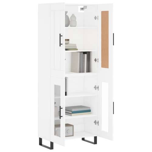 Visoka komoda bijela 69,5x34x180 cm konstruirano drvo - Bijela 1 2 staklena vrata Cijena