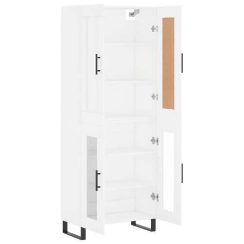 Visoka komoda bijela 69,5x34x180 cm konstruirano drvo - Bijela 1 2 staklena vrata Cijena