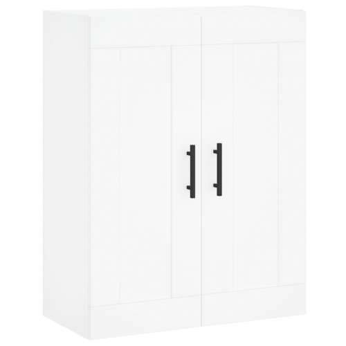Visoka komoda bijela 69,5x34x180 cm konstruirano drvo - Bijela 1 2 staklena vrata Cijena