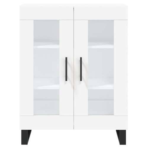 Visoka komoda bijela 69,5x34x180 cm konstruirano drvo - Bijela 1 2 staklena vrata Cijena