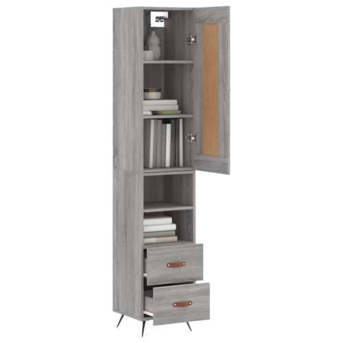 Visoka komoda siva sonome 34,5x34x180 cm od konstruiranog drva - Sivi hrast sonoma 1 2 ladice 2 police Cijena