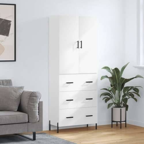 Visoka komoda bijela 69,5x34x180 cm konstruirano drvo - Bijela 1 3 ladice Cijena