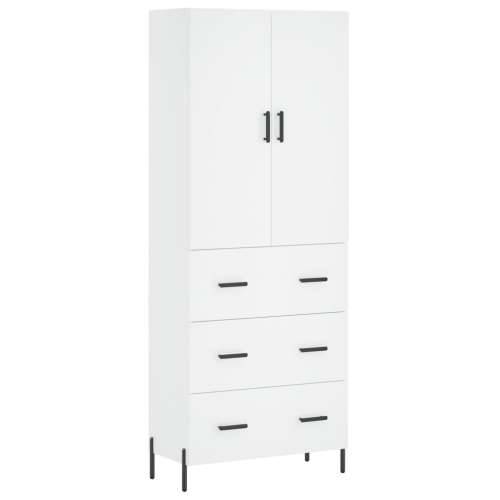 Visoka komoda bijela 69,5x34x180 cm konstruirano drvo - Bijela 1 3 ladice Cijena