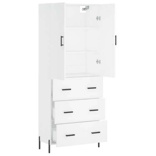 Visoka komoda bijela 69,5x34x180 cm konstruirano drvo - Bijela 1 3 ladice Cijena