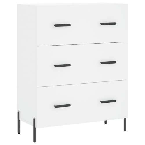Visoka komoda bijela 69,5x34x180 cm konstruirano drvo - Bijela 1 3 ladice Cijena