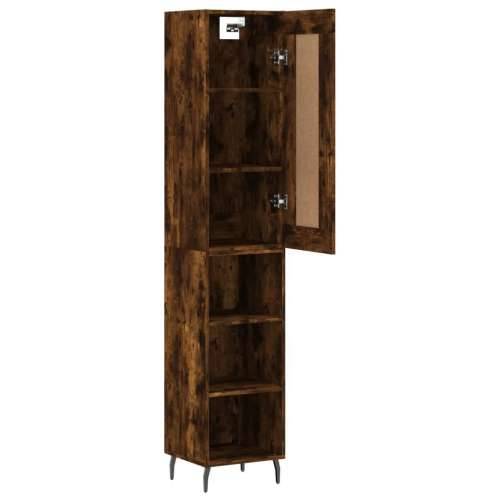 Visoka komoda dimljeni hrast 34,5x34x180cm konstruiranog drva - Dimljeni hrast 1 3 police Cijena