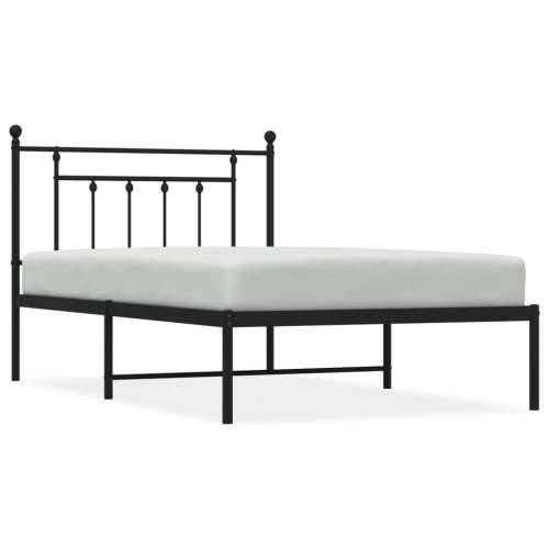 Metalni okvir za krevet s uzglavljem crni 100x200 cm - Crna 100 x 200 cm s uzglavljem Cijena