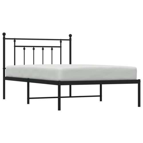 Metalni okvir za krevet s uzglavljem crni 100x200 cm - Crna 100 x 200 cm s uzglavljem Cijena