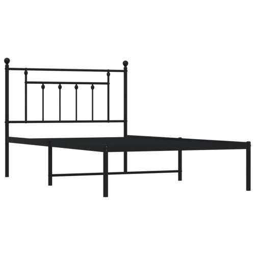 Metalni okvir za krevet s uzglavljem crni 100x200 cm - Crna 100 x 200 cm s uzglavljem Cijena