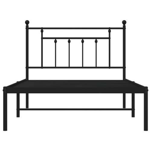 Metalni okvir za krevet s uzglavljem crni 100x200 cm - Crna 100 x 200 cm s uzglavljem Cijena