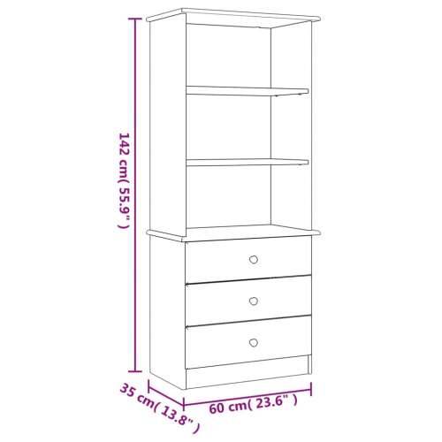 Regal za knjige s ladicama ALTA 60x35x142 cm masivna borovina - Prirodna 1 Cijena