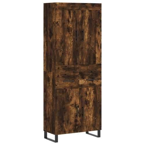 Visoka komoda dimljeni hrast 69,5x34x180 cm konstruiranog drva - Dimljeni hrast 1 2 vrata 2 ladice Cijena