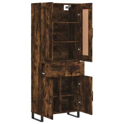 Visoka komoda dimljeni hrast 69,5x34x180 cm konstruiranog drva - Dimljeni hrast 1 2 vrata 2 ladice Cijena