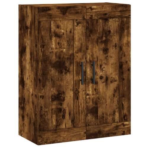 Visoka komoda dimljeni hrast 69,5x34x180 cm konstruiranog drva - Dimljeni hrast 1 2 vrata 2 ladice Cijena