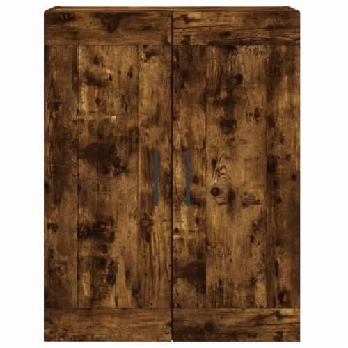 Visoka komoda dimljeni hrast 69,5x34x180 cm konstruiranog drva - Dimljeni hrast 1 2 vrata 2 ladice Cijena