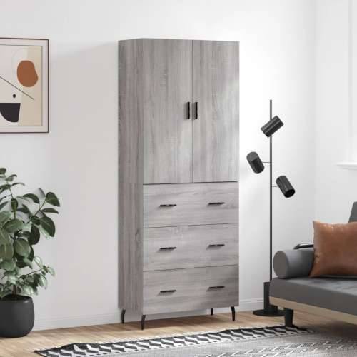 Visoka komoda siva sonome 69,5x34x180 cm od konstruiranog drva - Sivi hrast sonoma 1 3 ladice Cijena