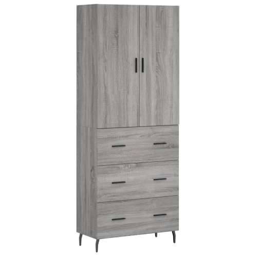 Visoka komoda siva sonome 69,5x34x180 cm od konstruiranog drva - Sivi hrast sonoma 1 3 ladice Cijena