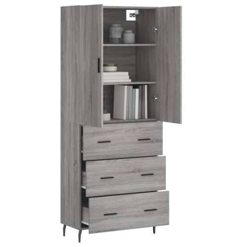 Visoka komoda siva sonome 69,5x34x180 cm od konstruiranog drva - Sivi hrast sonoma 1 3 ladice Cijena