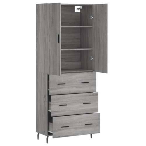 Visoka komoda siva sonome 69,5x34x180 cm od konstruiranog drva - Sivi hrast sonoma 1 3 ladice Cijena