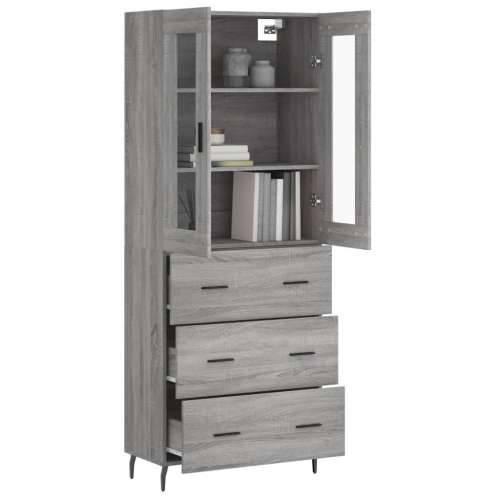 Visoka komoda siva sonome 69,5x34x180 cm od konstruiranog drva - Sivi hrast sonoma 1 3 ladice Cijena