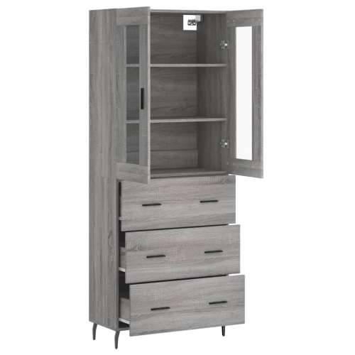 Visoka komoda siva sonome 69,5x34x180 cm od konstruiranog drva - Sivi hrast sonoma 1 3 ladice Cijena