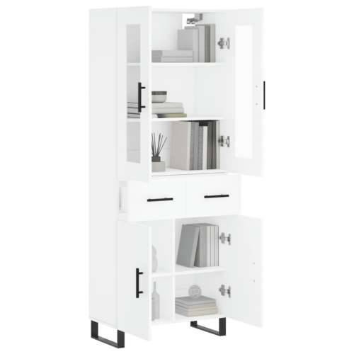 Visoka komoda bijela 69,5x34x180 cm konstruirano drvo - Bijela 1 2 vrata 2 ladice Cijena