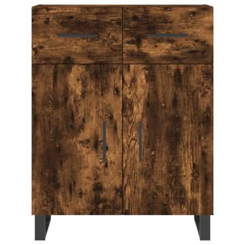 Visoka komoda dimljeni hrast 69,5x34x180 cm konstruiranog drva - Dimljeni hrast 1 2 vrata 2 ladice Cijena