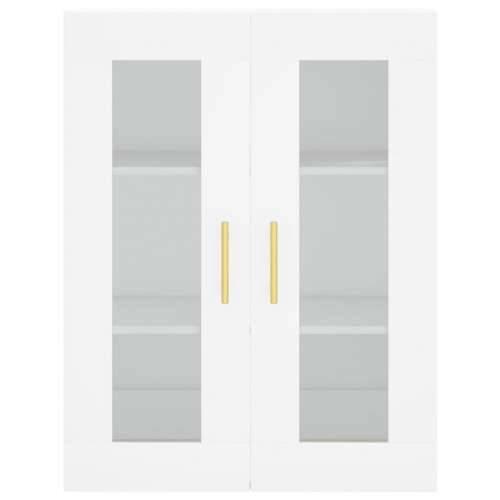Visoka komoda bijela 69,5x34x180 cm konstruirano drvo Bijela 1 1 staklena vrata 3 ladice Cijena