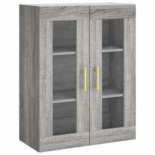 Visoka komoda siva sonome 69,5x34x180 cm od konstruiranog drva - Sivi hrast sonoma 1 1 staklena vrata 3 ladice Cijena