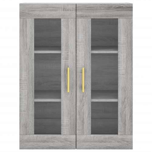 Visoka komoda siva sonome 69,5x34x180 cm od konstruiranog drva - Sivi hrast sonoma 1 1 staklena vrata 3 ladice Cijena