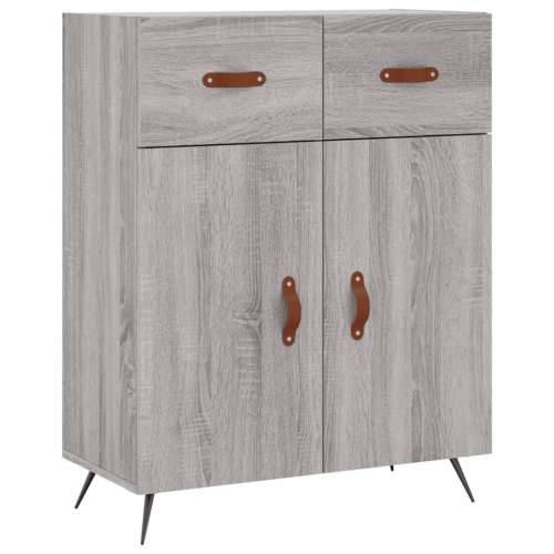 Visoka komoda siva sonome 69,5x34x180 cm od konstruiranog drva - Sivi hrast sonoma 1 2 vrata 2 ladice Cijena