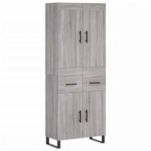 Visoka komoda siva sonome 69,5x34x180 cm od konstruiranog drva - Sivi hrast sonoma 1 2 vrata 2 ladice Cijena
