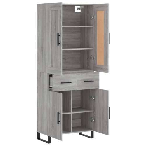 Visoka komoda siva sonome 69,5x34x180 cm od konstruiranog drva - Sivi hrast sonoma 1 2 vrata 2 ladice Cijena