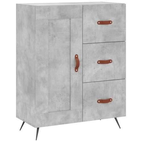 Visoka komoda siva betona 69,5x34x180 cm od konstruiranog drva - Beton siva 1 1 drvena vrata 3 ladice Cijena