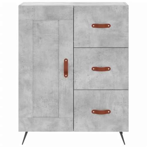 Visoka komoda siva betona 69,5x34x180 cm od konstruiranog drva - Beton siva 1 1 drvena vrata 3 ladice Cijena